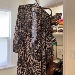 Long sleeve animal print dress